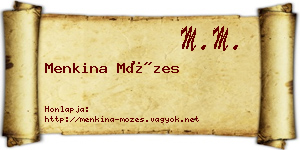 Menkina Mózes névjegykártya